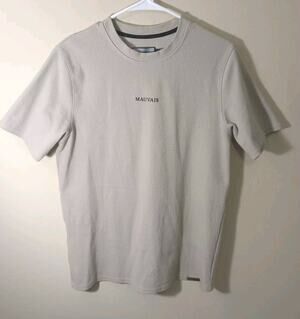 Mauvais Tee Shirt Mens Large Letter Logo Stretch Size M